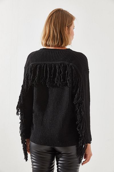 Bianco Lucci Damenpullover mit Fransen - Modell 20247500