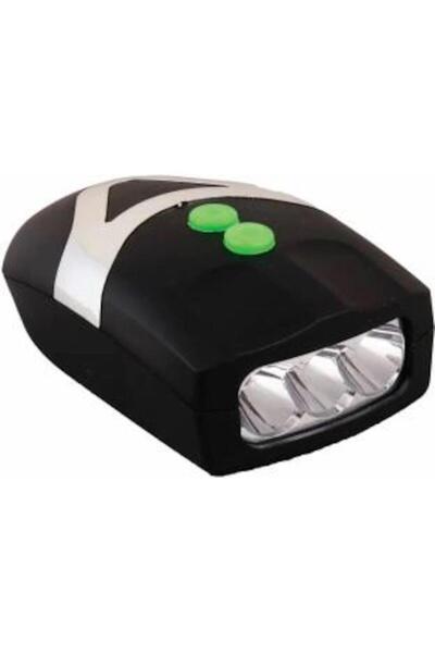 Netodak Bisiklet Ön Farı Kornalı Bisiklet Ön Lamba Pilli (PİLLER DAHİL) Siyah