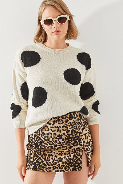 Bianco Lucci Gepunkteter Strickpullover für Damen - 20246212