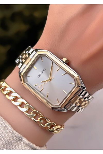 Homies New Season HOMİES ORIGINAL Large Case Rectangular Women's Watch Bracelet Gift