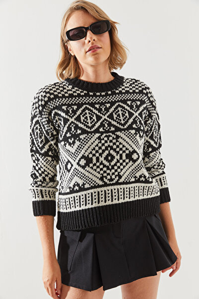 Bianco Lucci Žakárový dámský svetr - Model 20246194