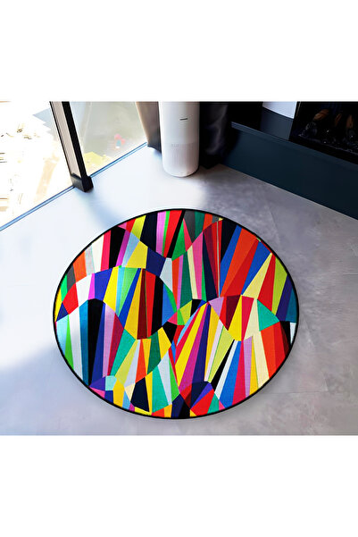 Rugs Modern Halı Mira Round Multicolored Shapes Woven Base Modern Decorative ...