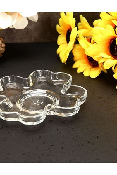 Paşabahçe 54521 Clover Glass 6-Piece Tea Plate Coasters