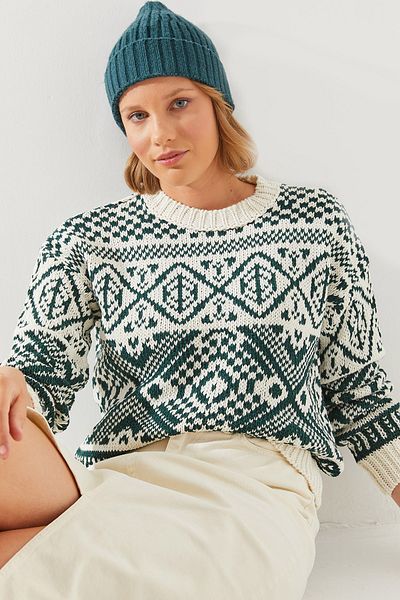 Bianco Lucci Jacquard-Pullover für Damen – Modell 20246194
