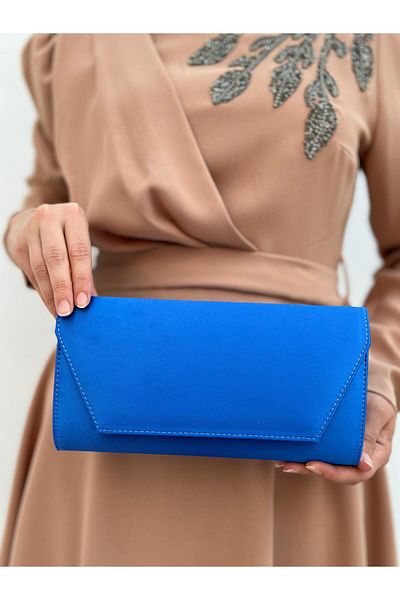 Sh Poly Rochie de seara dama albastru satinat clutch - geanta de nunta de noapte de mana