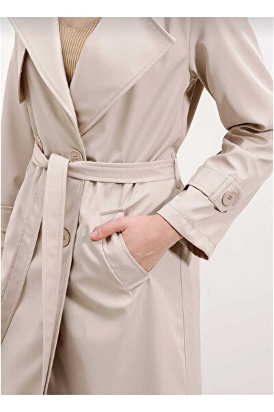 Birru Butik Bigdart Kadın Kruvaze Yaka Trençkot