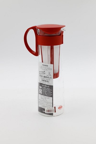 Hario 600 + ml Mizudashi Cold Coffee Brewing Jug Red 1000 Ml Glass