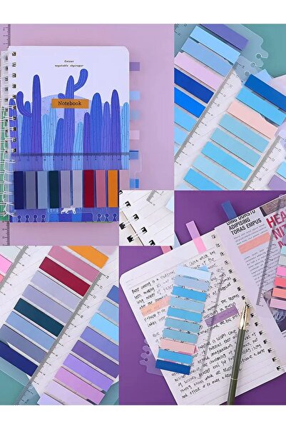 EZOSHOP 10 Color Purple Pet Index Sticker - Transparent Leaf Label, Post-It, Postit 200