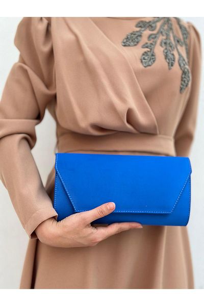 Sh Poly Rochie de seara dama albastru satinat clutch - geanta de nunta de noapte de mana