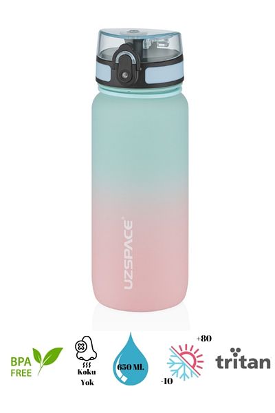 Uzspace Two Color Tritan Water Bottle/Flask - 650 Ml.