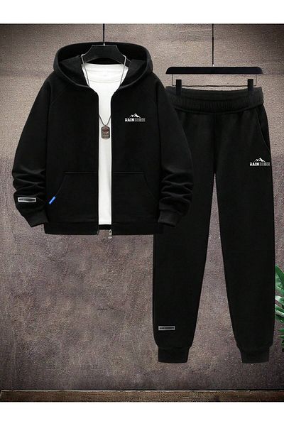 bellanova 2-piEcE SEt - PrintEd ZippErEd SwEtshirt and SwEatpants