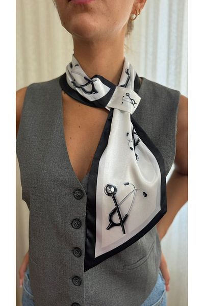 ElevaGlam PattErnEd StEthoscopE TiE Scarf