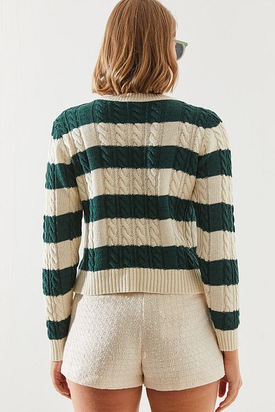 Bianco Lucci Pruhovaný dámský svetr - Crew Neck 20247503