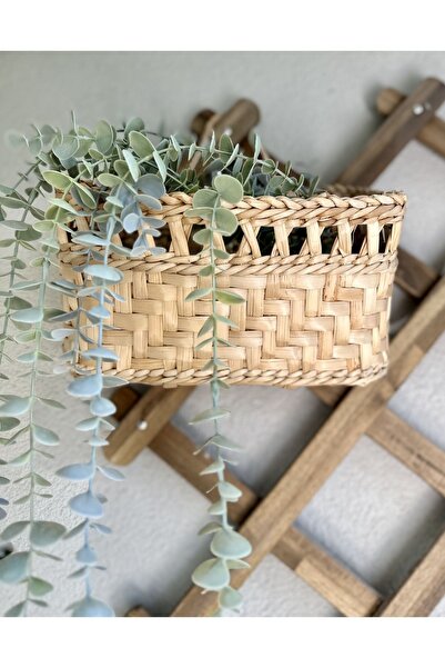 afralya home Hasır El Yapımı Doğal Dekoratif Hasır Çanta Gazetelik 30x15