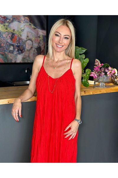 Natavan Red Strap Dress Design