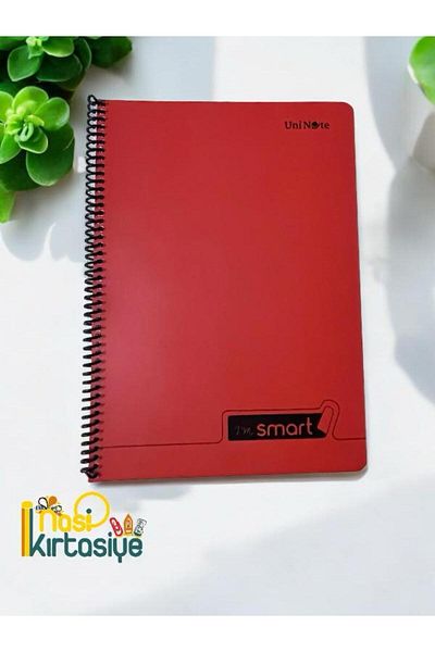 Nasip Kırtasiye A4 Size Brick Color, 72Sheets Squared Notebook - School Notebook with Spiral Ring Binder
