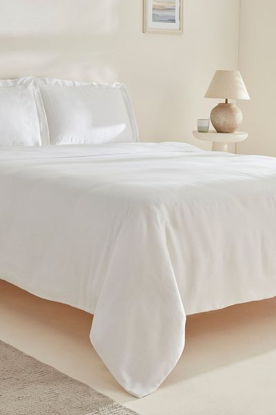 Karaca Home White Collection Felves, Set cuvertură de pilotă din bumbac turcesc 100%, dublu, alb