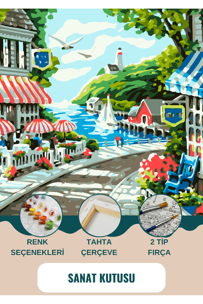 SANAT Sayılarla Boyama & Hobi Seti - Fırça Boya Duvara Asma Aparatı Dahil 40x...