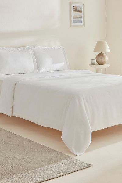 Karaca Home White Collection Felves, Set cuvertură de pilotă 100% bumbac turcesc, King Size, Alb