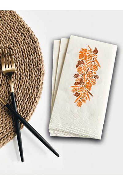 Ake Kağıt 100 Coffee Patterned Presentation Napkins - 33x33 cm