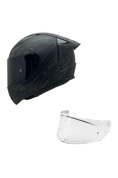 LS2 RAPID 2 CRYPT MAT SİYAH KASK SİYAH CAM+SPOİLER