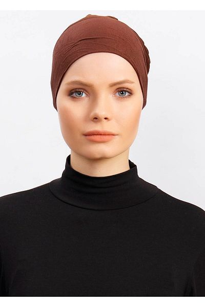 Ecardin Clima FiT BonnET - Non-swEaT TullE WomEn's Hijab BonnET, Scarf and Shawl BonnET - Brown