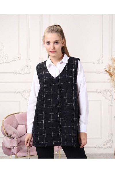 CNG MODA Women's Patterned Tweed Sweater