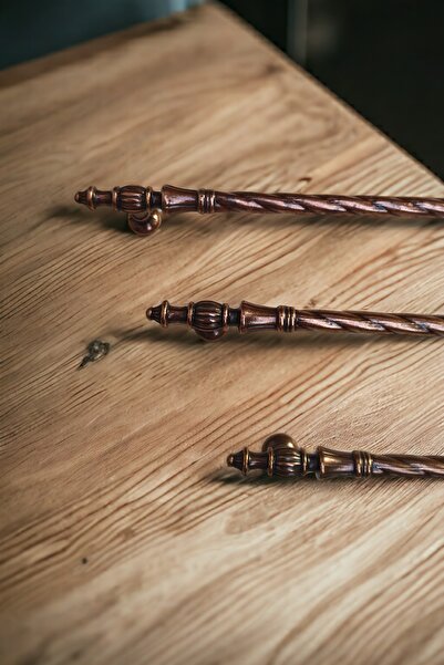 Dizaynhouse 128 mm Bakır Renk Eskitme Zarif Kulp Burgu Model Lüks Kulp, Dolap...