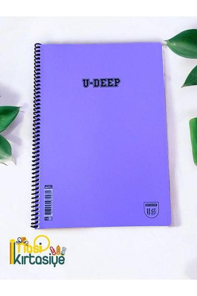 Nasip Kırtasiye 72 Sheets Lined Notebook Plastic Cover Spiral Ring School Notebook A4 Size Magenta