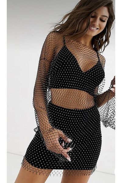 Mono Online Φόρεμα Crystal Stone Mesh