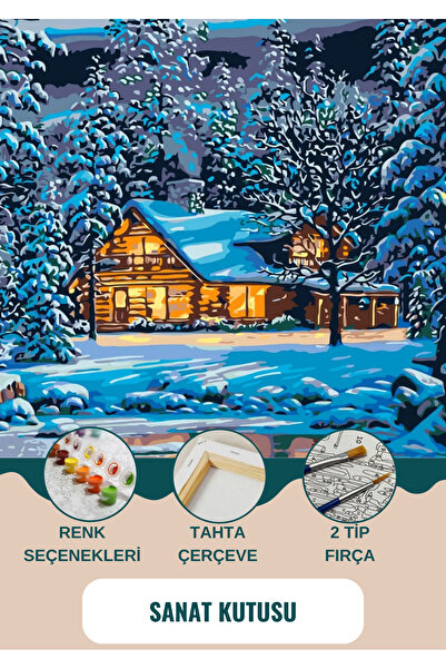 SANAT Sayılarla Boyama & Hobi Seti  - Fırça Boya Duvara Asma Aparatı Dahil 40...