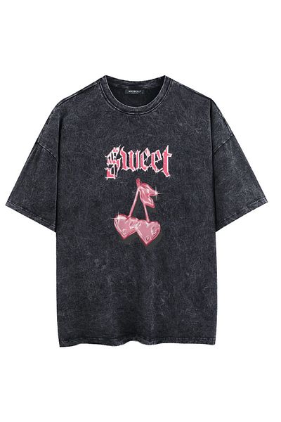Mad&Calf Μπλουζάκι Unisex Washable Sweet Cherry με στάμπα Oversize