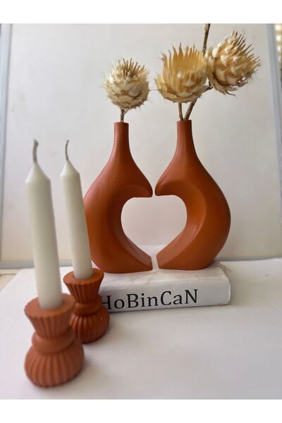 BLANJ Hugging Dear Tile Heart Vase and Candle Holder