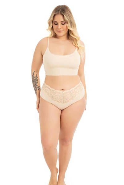 Cottonhill Chiloți de bikini pentru femei de mărime mare, cu dantelă tăiată cu laser și detaliu de piatră - Pachet de 3