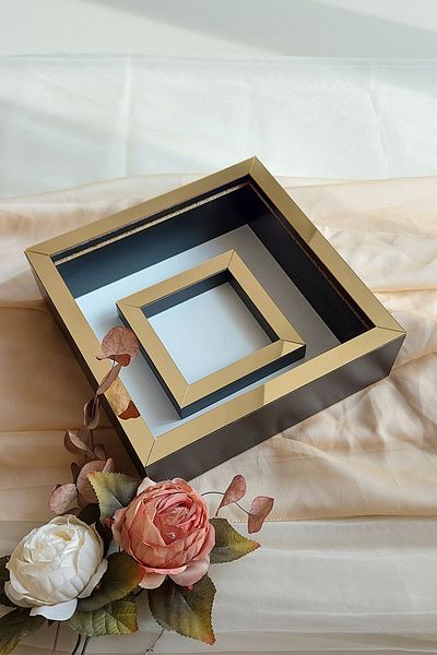 Verda Çerçeve إطار ذاكرة مقاس 25 × 25 سم مع قسم للصور - إطار ذاكرة بعمق 6 سم