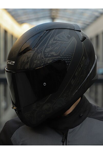 LS2 Rapıd 2 Crypt Mat Siyah Fullface Motosiklet Kaskı Siyah Camlı