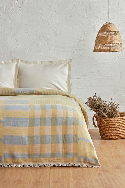 Karaca Home Striped 100% Cotton Double Muslin Pique Blue