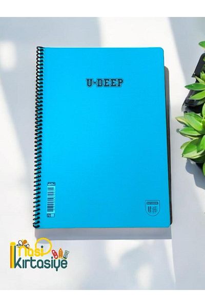 Nasip Kırtasiye Turquoise 72 Sheets Ruled Notebook A4 Size Spiral Ring School Notebook