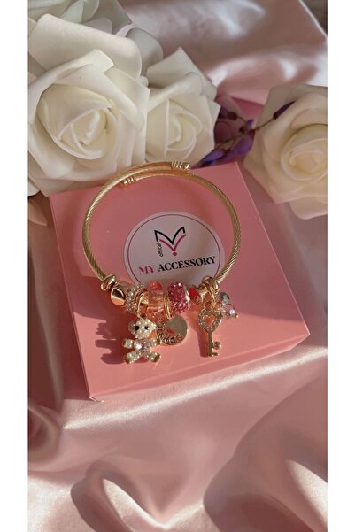 CLARİS Ayıcık Figürlü Çelik Charm  Bileklik