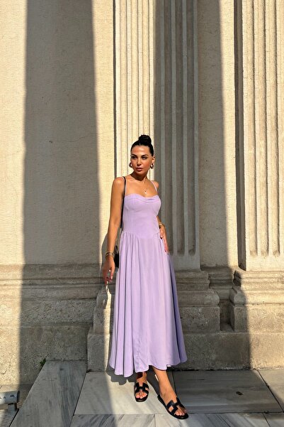 Seda Yalçın Atelier Sevilla Purple Dress with Chest Hands