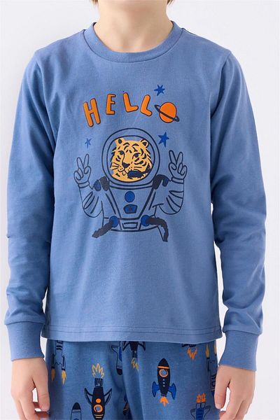 Rolypoly Costum de pijama albastru cu maneca lunga pentru baietel