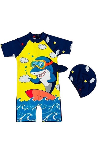ÖYKÜ KİDS Baby Boy-Child Swimsuit - Sweet Dino and Shark Themed