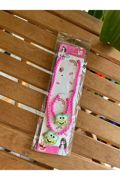 EyER Shoping Green Pearl Necklace and Bracelet Set - Figured Jewelry Set for Kids