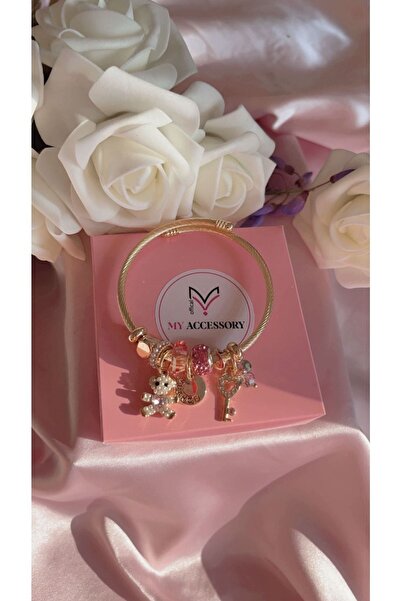 CLARİS Ayıcık Figürlü Çelik Charm  Bileklik