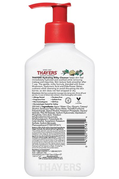 Thayers 237ml Milky Facial Cleanser - Snow Fungus and Hyaluronic Acid Moisturizer