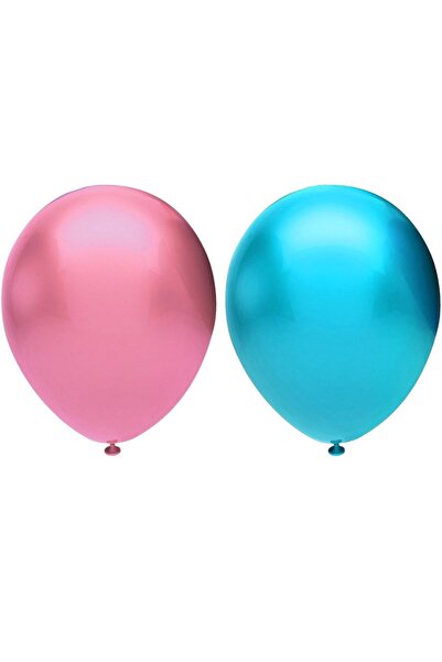 BAL10 DÜNYASI Metallic Balloon Set 20 Pieces Pink Dark Blue