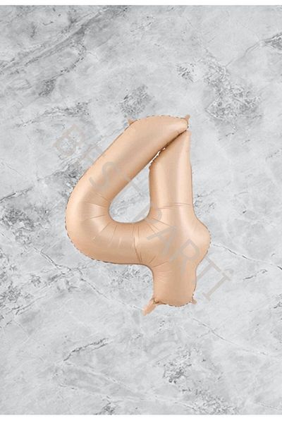 BAL10 DÜNYASI Foil Balloon 4 - Sand Beige Number
