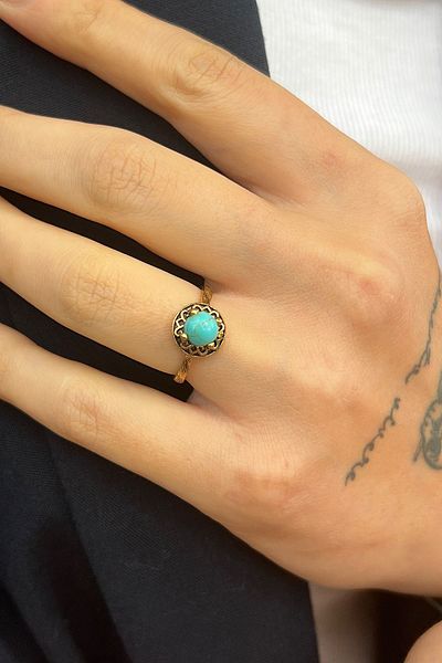 Pinart Adjustable Natural Stone Copper Women's Ring SM00012345