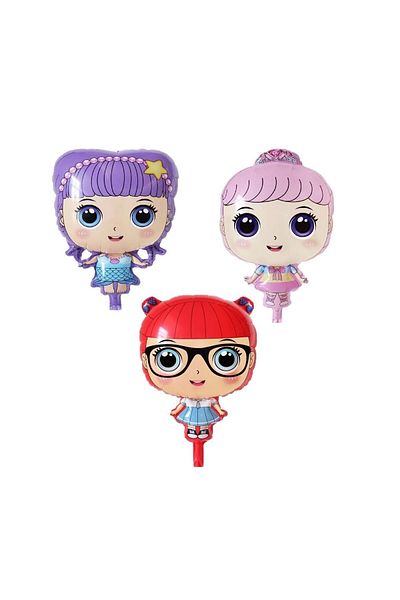 RÖNESANS PARTİ 3 Character Foil Balloons Set for Baby Girl