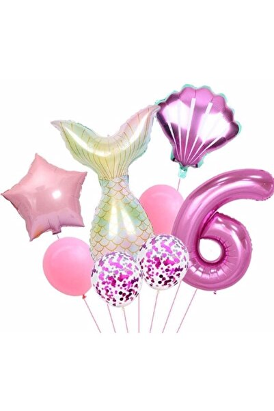 BEST PARTİ DOĞUM GÜNÜ PARTİ SÜSLERİ Deniz Kızı Rakam Konsept Yaş Balon Doğum ...